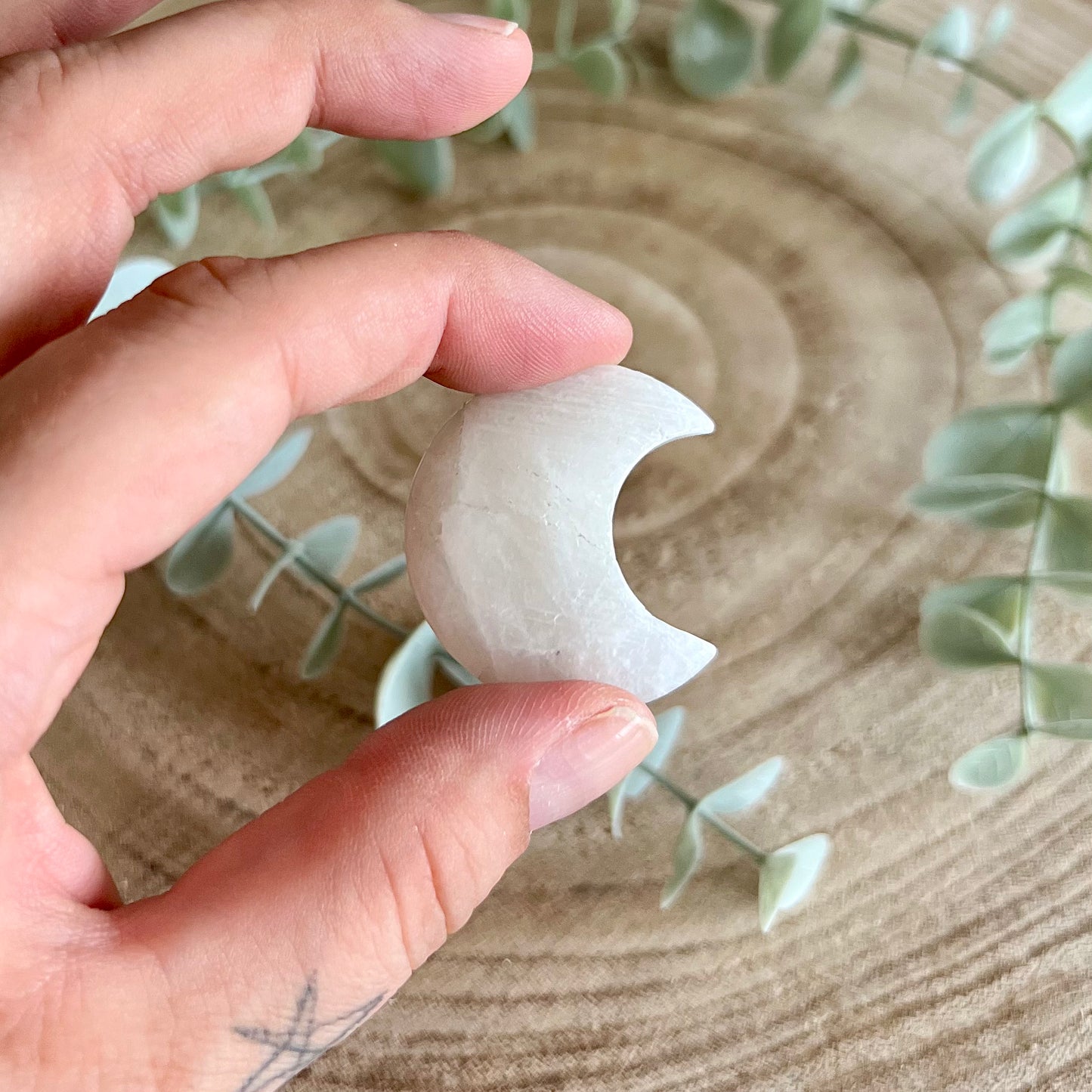 ROCK CRYSTAL Pocket Stone Moon