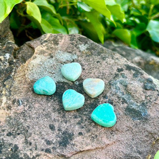 AMAZONITE pocket stone heart