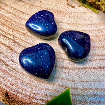 BLUE RIVER pocket stone heart