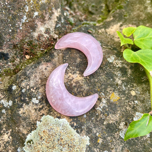 ROSE QUARTZ Pocket Stone Moon